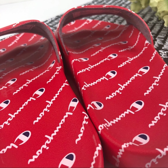 champion red sandals